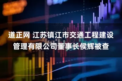 道正网 江苏镇江市交通工程建设管理有限公司董事长侯辉被查