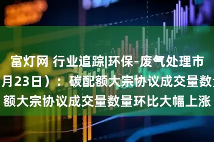富灯网 行业追踪|环保-废气处理市场（5月17日-5月23日）：碳配额大宗协议成交量数量环比大幅上涨